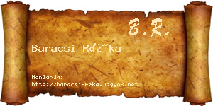 Baracsi Réka névjegykártya